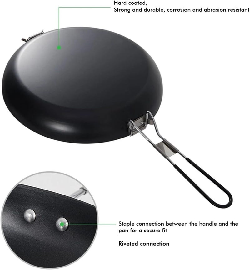 Nonstick Frying Pan Foldable Handle Non Stick Skillet Easy Cleaning Non Stick Camping Pan Multifunctional Camp Cooking Supplies - Image 5