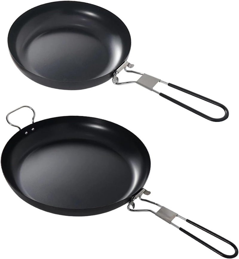 Nonstick Frying Pan Foldable Handle Non Stick Skillet Easy Cleaning Non Stick Camping Pan Multifunctional Camp Cooking Supplies - Image 2