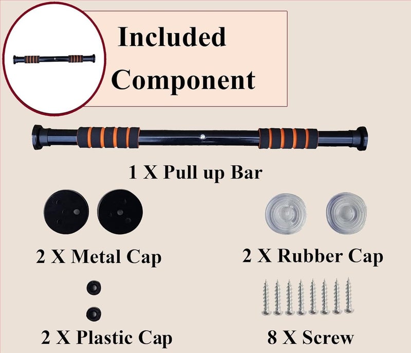 FITNACE Doorway Pull-Up Bar/Chin-Up Bar/Wall Mounted Pullup Bar/Non Slip Pull Up Rod & Chin Up Bar/Pull up bar for Home Capacity 200kg - Image 2