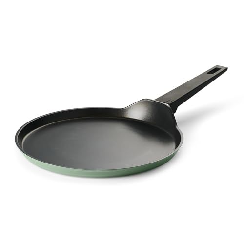 TRAMONTINA Aura Dosa Tawa 28cm | Reinforced Ceramic Non-Stick Cookware | Quick & Even Heating | Low-Oil Cooking | Bakelite Handle | Induction & Gas Compatible | Sea Green - Image 1
