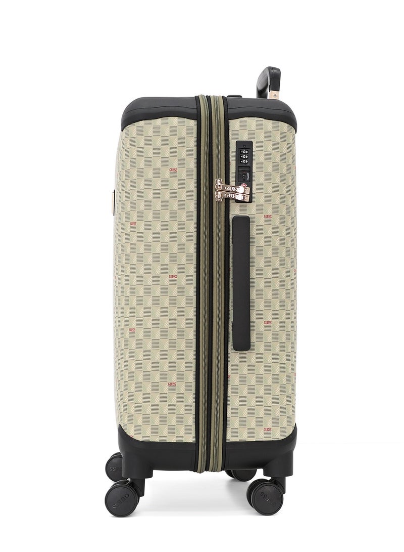 Guess 3-Piece Faux Leather Hard Shell Luggage Set with 360° Spinner Wheels – Lightweight Travel Trolley Suitcases - Image 4