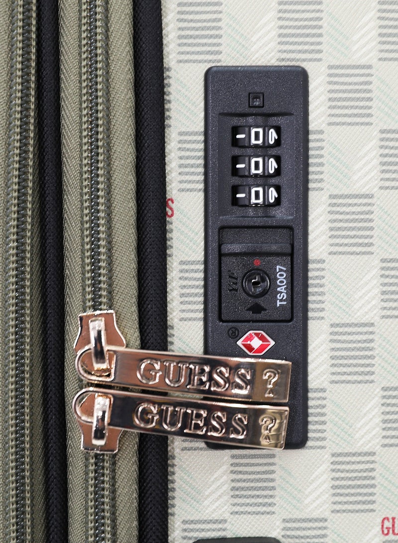 Guess 3-Piece Faux Leather Hard Shell Luggage Set with 360° Spinner Wheels – Lightweight Travel Trolley Suitcases - Image 5