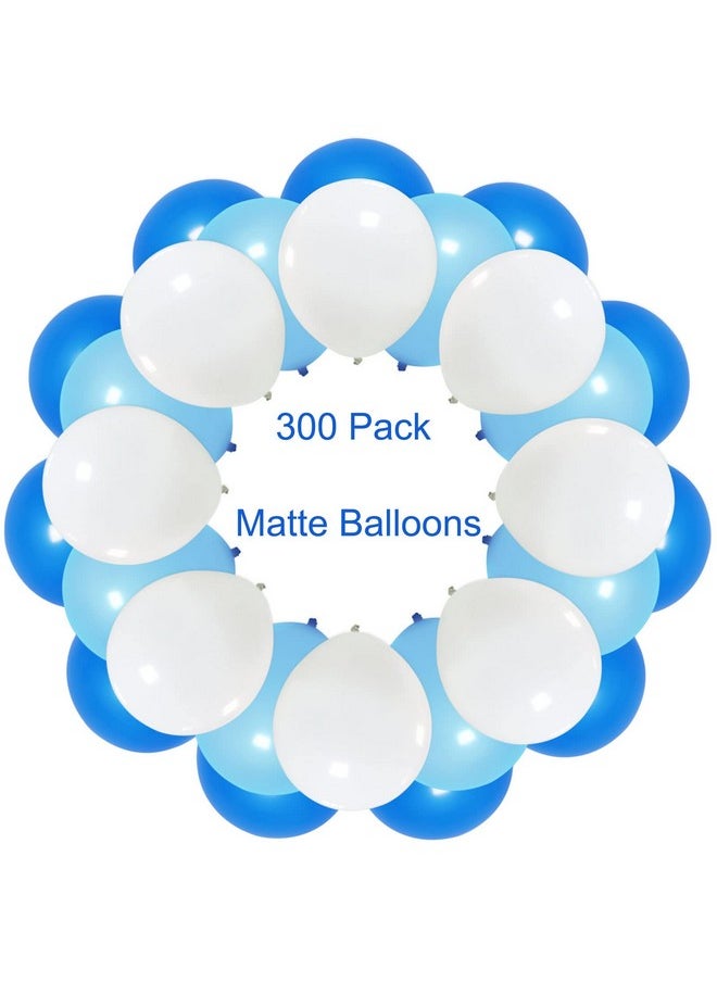 Elecrainbow 5 Inches 300 Pack Mini Small Assorted Color Latex Balloonsblue Party Supplies For Birthday Wedding Baby Shower Bridal Shower Gender Reveal White Dark Blue Light Blue Assorted  - Image 2