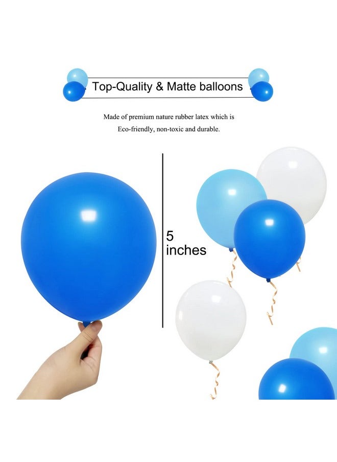 Elecrainbow 5 Inches 300 Pack Mini Small Assorted Color Latex Balloonsblue Party Supplies For Birthday Wedding Baby Shower Bridal Shower Gender Reveal White Dark Blue Light Blue Assorted  - Image 3