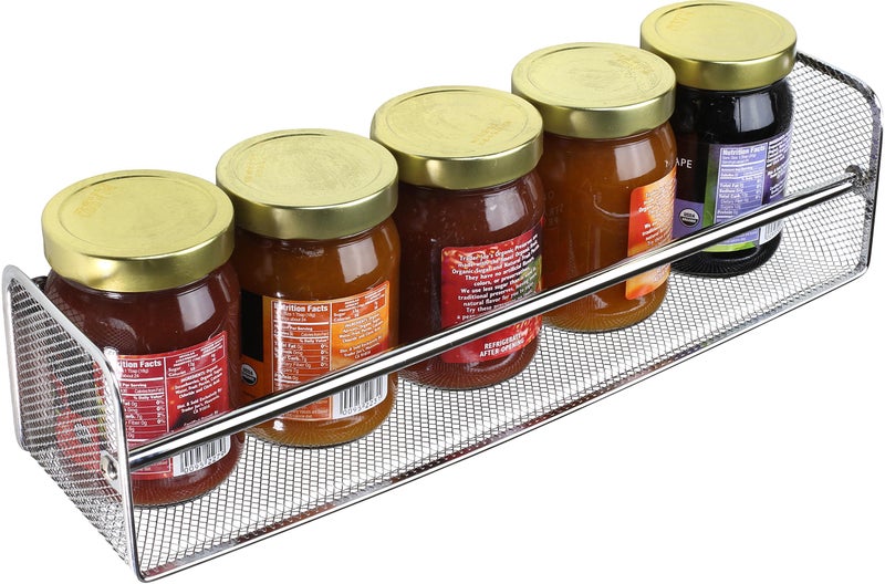 Deco Brothers DecoBros 2 Pack Wall Mount Single Tier Mesh Spice Rack, Chrome - Image 5