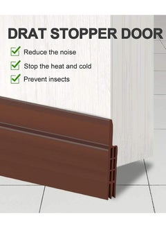 RION Door Draft Stopper, 120 cm Length Under Door Seal, Door Sweep for Exterior & Interior Doors, Door Bottom Draft Blocker Dust and Noise Insulation, Brown  - Image 3