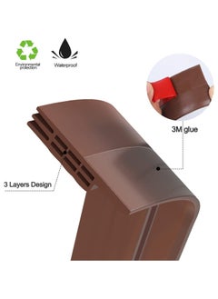 RION Door Draft Stopper, 120 cm Length Under Door Seal, Door Sweep for Exterior & Interior Doors, Door Bottom Draft Blocker Dust and Noise Insulation, Brown  - Image 2