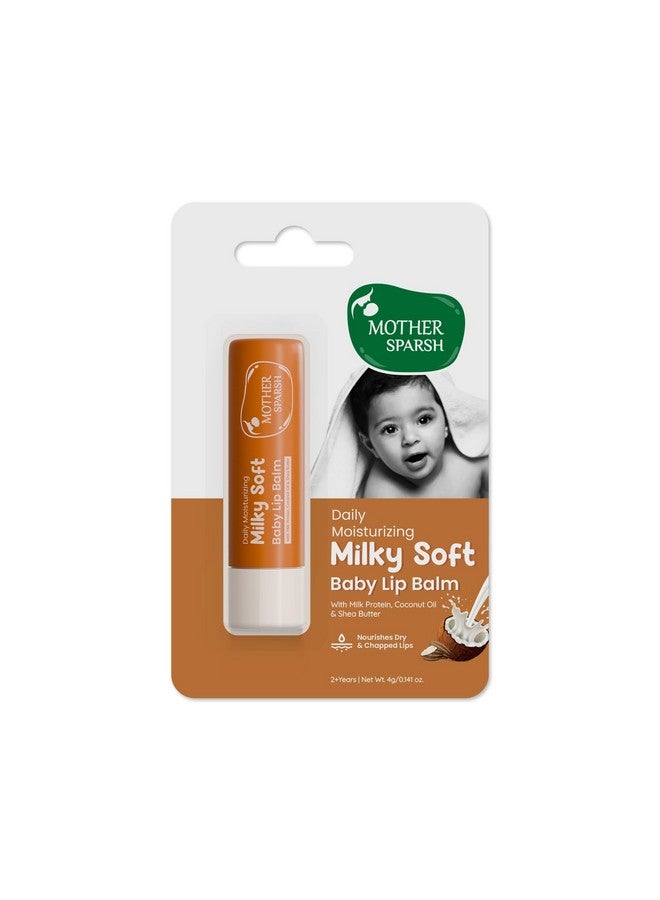 موذر سبارش مرطب شفاه ميلكي سوفت للأطفال لتغذية الشفاه الجافة والمتشققة مع بروتين الحليب وزيت جوز الهند وزبدة الشيا مرطب شفاه غير لزج للأطفال 4 جم - Image 1