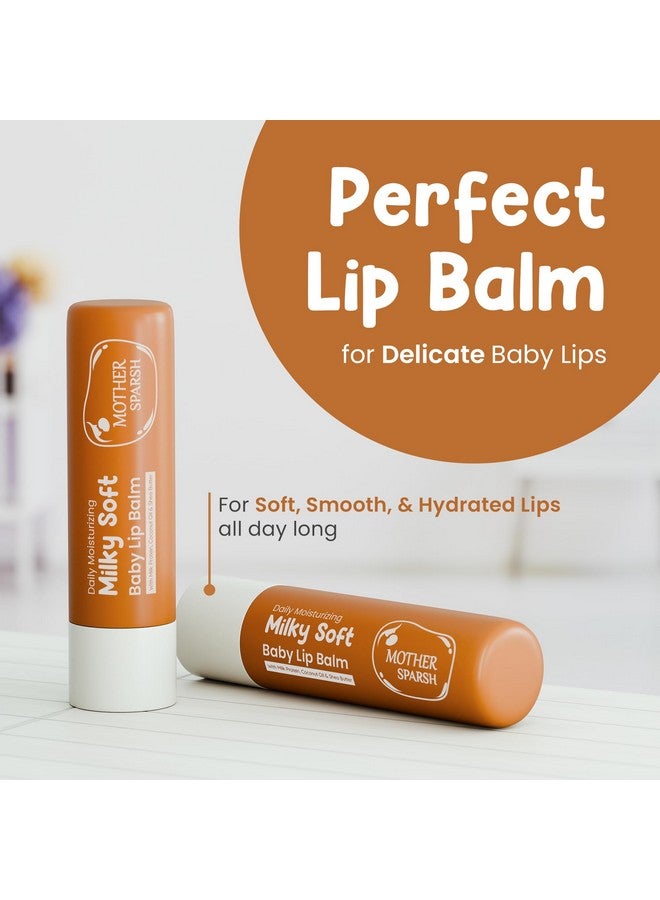 موذر سبارش مرطب شفاه ميلكي سوفت للأطفال لتغذية الشفاه الجافة والمتشققة مع بروتين الحليب وزيت جوز الهند وزبدة الشيا مرطب شفاه غير لزج للأطفال 4 جم - Image 2