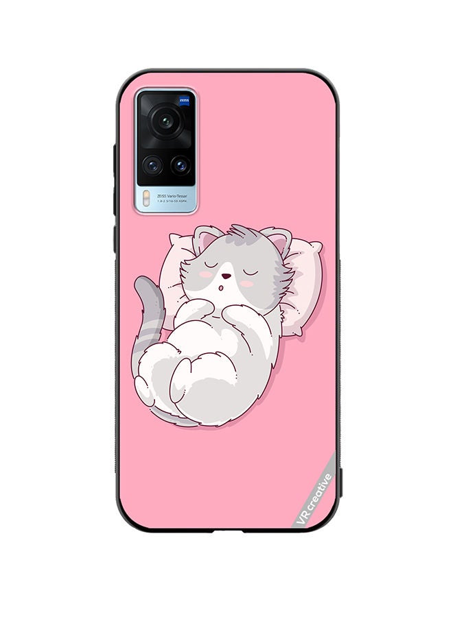 VR CREATIVE Protective Case Cover For Vivo X60 Cozy Cat Design Multicolour - Image 1
