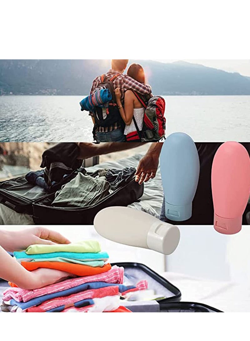 3 Pcs Travel Bottles Set 60ML Travel Bottles Containers Small Mini Empty Plastic Squeeze Bottles for Travel Toiletries Shampoo and Conditioner with Storage Bag - Image 2