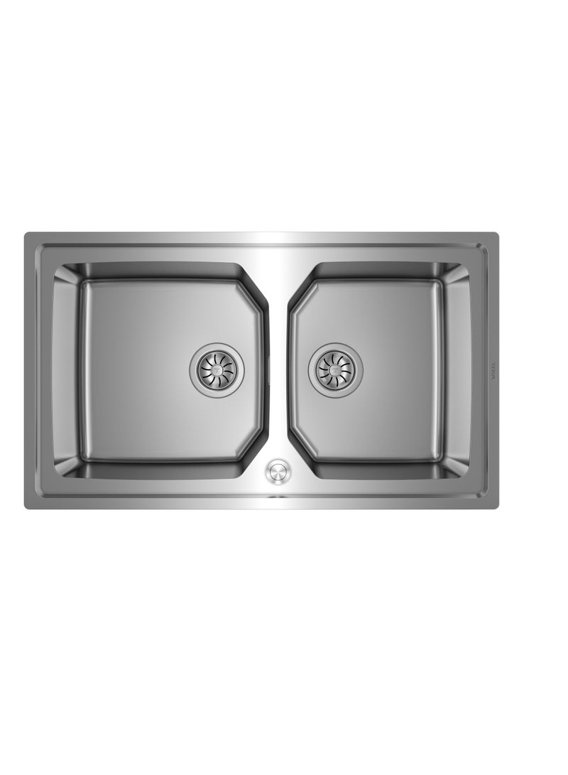 TEKA Stainless Steel Kitchen Sink with 2-in-1 Installation (top or flush) 210 mm Deep bowl 90 cm Base unit BROOKLYN 90 M-XP 2B - Image 1