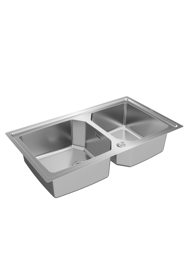 TEKA Stainless Steel Kitchen Sink with 2-in-1 Installation (top or flush) 210 mm Deep bowl 90 cm Base unit BROOKLYN 90 M-XP 2B - Image 3