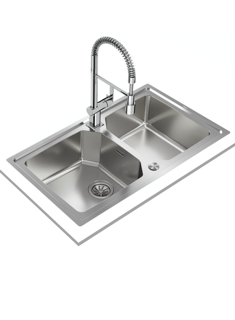 TEKA Stainless Steel Kitchen Sink with 2-in-1 Installation (top or flush) 210 mm Deep bowl 90 cm Base unit BROOKLYN 90 M-XP 2B - Image 2