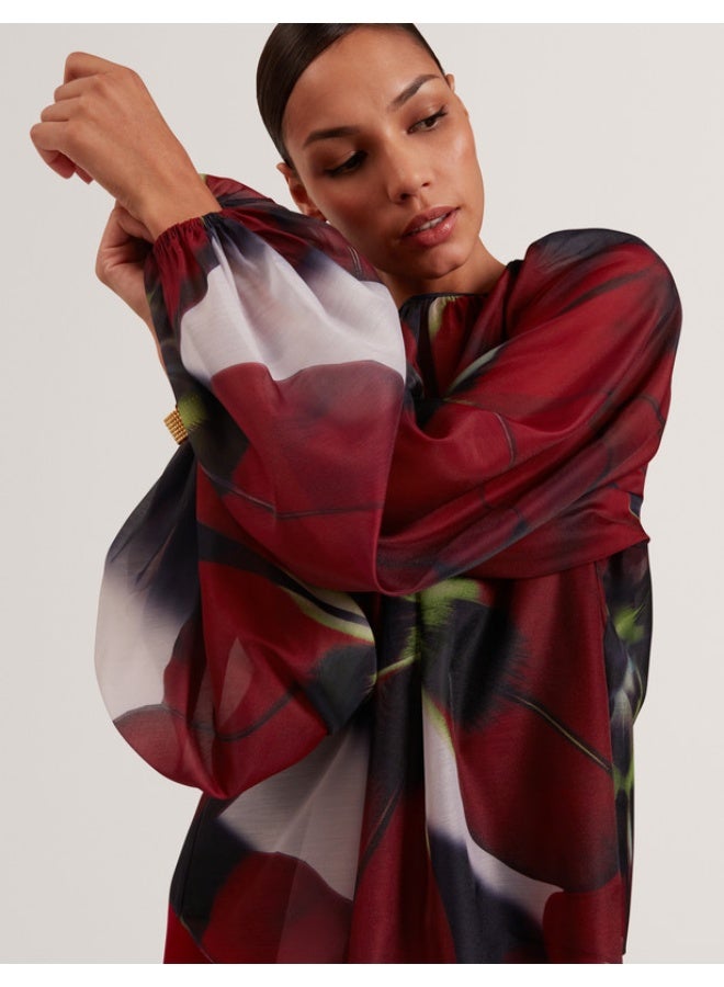 Ted Baker Printed Organza Puff Sleeve Blouse - Image 5