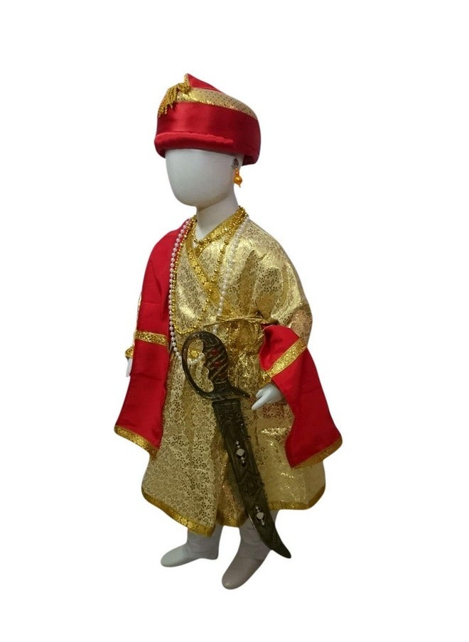 BookMyCostume - BookMyCostume Cotton Indian King Historical Raja Complete Accessory Set Kids & Adults Fancy Dress Costume 5-6 Years,Multicolor - Image 1