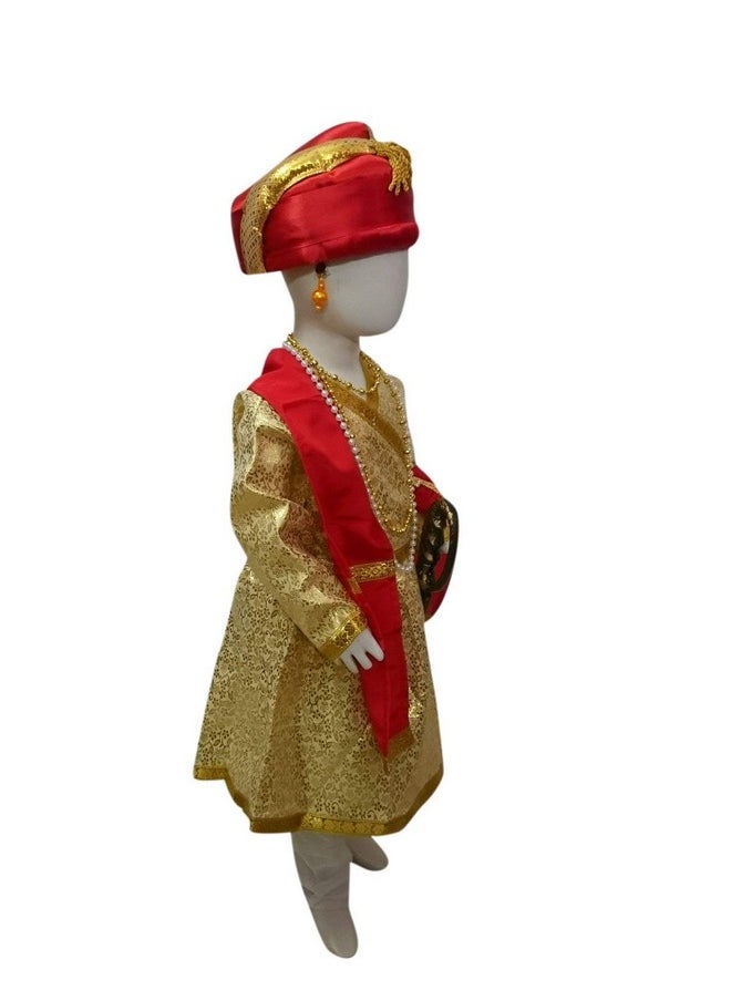 BookMyCostume - BookMyCostume Cotton Indian King Historical Raja Complete Accessory Set Kids & Adults Fancy Dress Costume 5-6 Years,Multicolor - Image 1