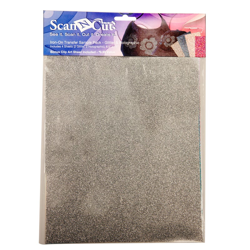 Brother ScanNCut CATSP01 Iron-On Transfer Sample Pack- Glitter & Holographic - Image 1