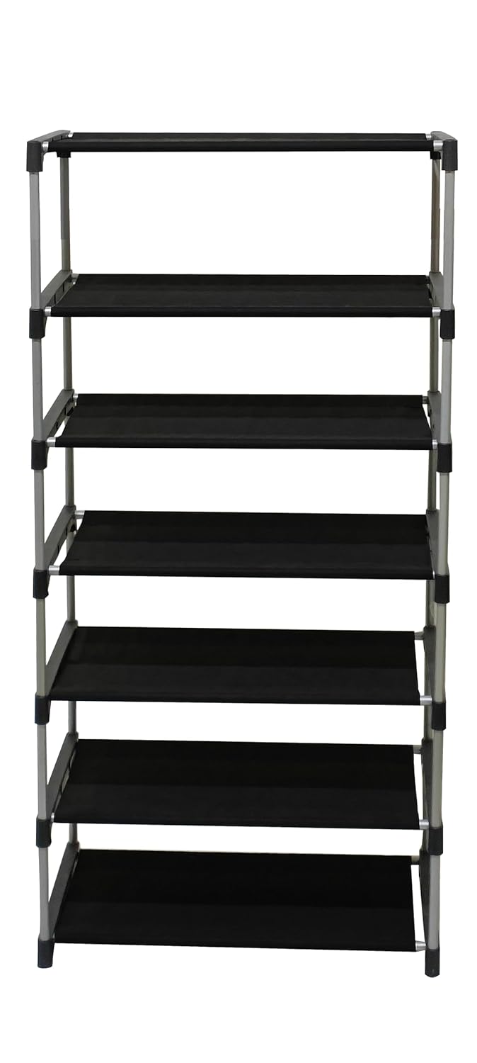 PHILOSHOP PHILOSHOP Multipurpose 6 Layer Shoe Rack for Home Improvement Furniture Adjustable Shelf Chappal Stand Clothes Storage Wadrobe Shoes Stand Black - Image 4