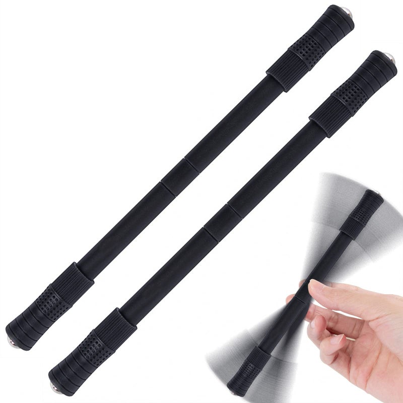 DBlosp Spinning Pen Rolling Finger Rotating Pen Gaming Trick Pen Mod with Tutorial No Pen Refill Stress Releasing Brain Training Toys for Kids Adults Student Office Supplies 2 Pack Black - Image 3