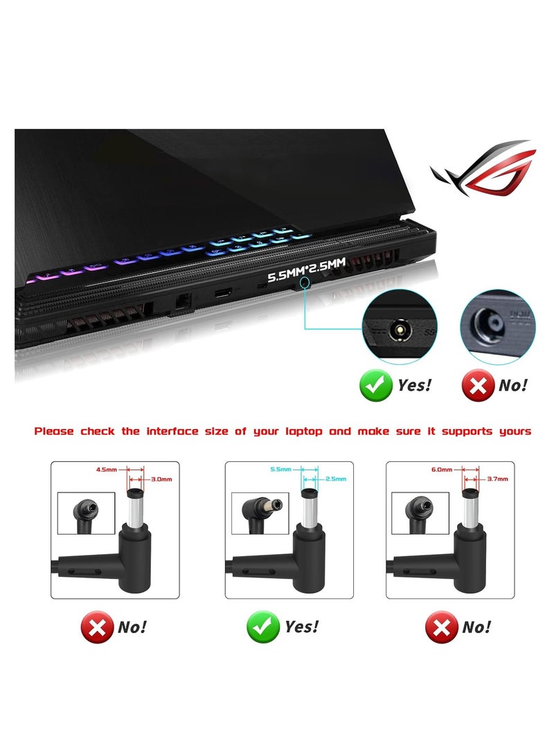 Max Power 180W 19.5V 9.23A ADP-180MB F Gaming Laptop Charger Fit for Asus ROG G75VW G75VX GL502VT FX502VM FX702VM G751JM G750JW G750JM G750JS G752VL for MSI 180W Power Adapter. - Image 5