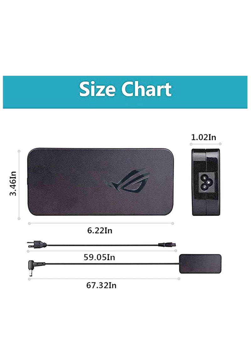 Max Power 180W 19.5V 9.23A ADP-180MB F Gaming Laptop Charger Fit for Asus ROG G75VW G75VX GL502VT FX502VM FX702VM G751JM G750JW G750JM G750JS G752VL for MSI 180W Power Adapter. - Image 3