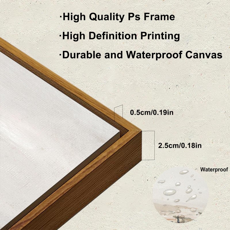 KBKBART Framed Canvas Wall Art View of Mediterranean Coastal Painting  Vintage Coastal Seaside Scenery Canvas Art Prints Bathroom Pictures  Farmhouse Wall Decor for Bathroom  Bedroom Living Room  Vintage Wall Decor(8""x10"") - Image 3