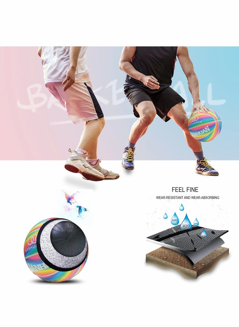 KASTWAVE Basketball, Colorful Street Basketball, Foam Rubber Basketball 28.5 with Pump for Indoor and Outdoor for Women, Girls, Boys and Youth, Youth Game Ball for Kids Indoor and Outdoor Basketball Games - Image 5