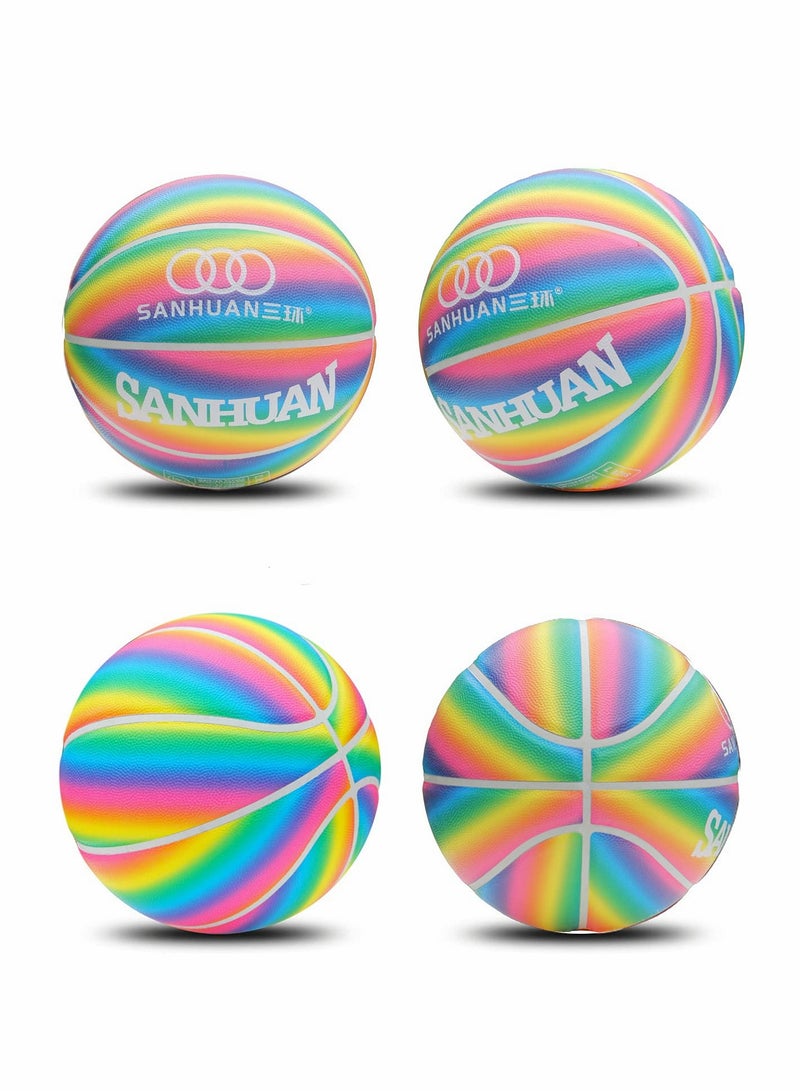 KASTWAVE Basketball, Colorful Street Basketball, Foam Rubber Basketball 28.5 with Pump for Indoor and Outdoor for Women, Girls, Boys and Youth, Youth Game Ball for Kids Indoor and Outdoor Basketball Games - Image 3