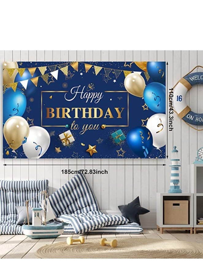Navy Blue and Gold Birthday Party Balloon Set 50 Pack Suitable for Boys Girls Men Women Celebration Decorations Not Backdrop Banner - Image 5