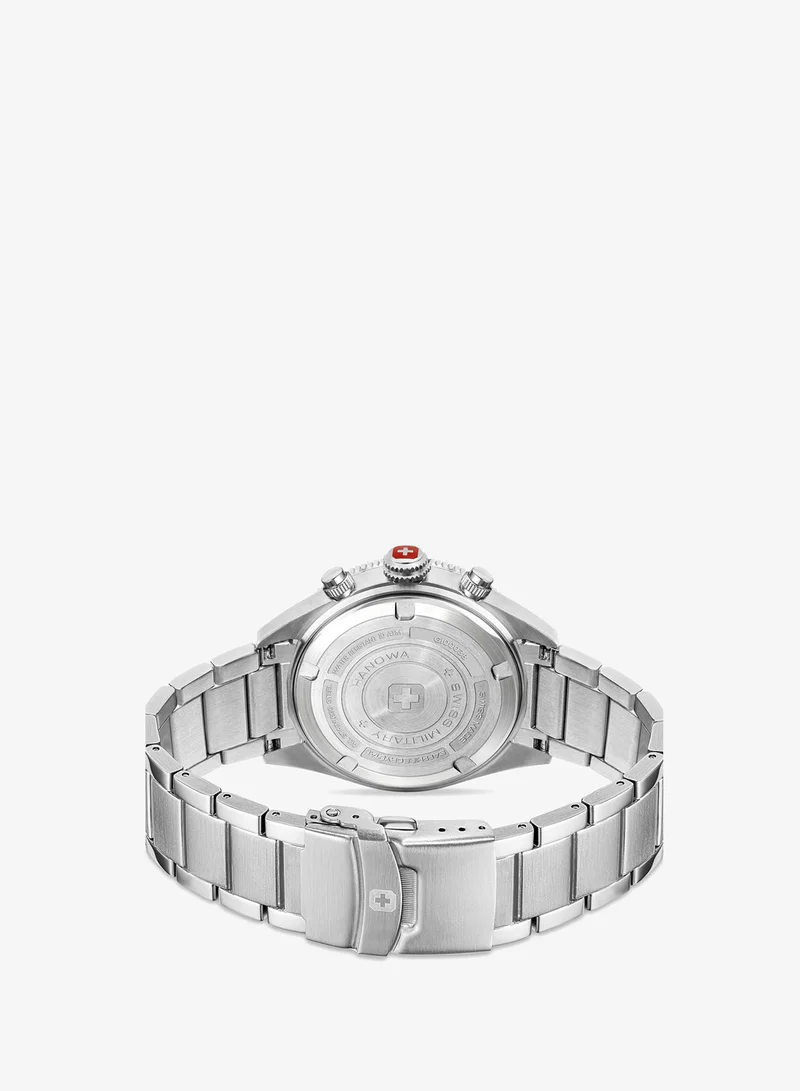 Swiss Military Hanowa Silver 2 Greyhound Chrono Blue Dial Stainless Steel Bracelet Watch for Men, 43mm, 10 ATM for Men | Best Price UAE