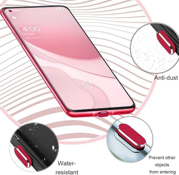 Enclave USB C Dust Plug, Type C Anti Dust Plug Cover Charging Port Protector Cap with Cleaning Brush for All USB C Devices.(Pack of 2) (Red) - Image 3