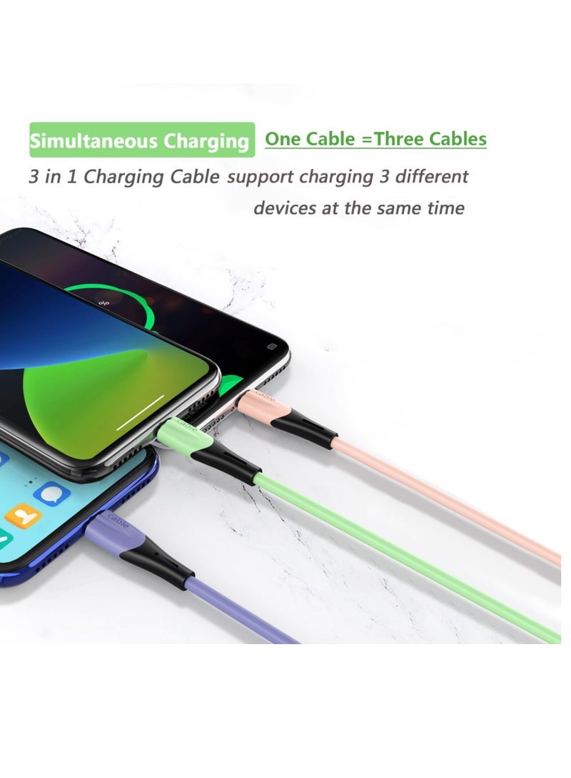 Captaintech Charging Cable 3.3FT, 1Pack 3 in 1 Multiple USB Charger Cable Universal Phone Charger Cord Adapter with Lightning/Type C/Micro USB Port, for iPhone 15 14/Samsung Galaxy/Pixel/Tablets and More - Image 3