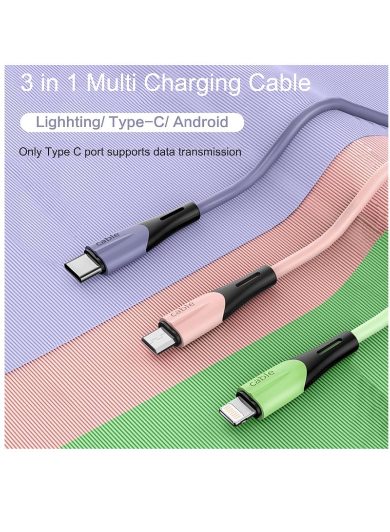Captaintech Charging Cable 3.3FT, 1Pack 3 in 1 Multiple USB Charger Cable Universal Phone Charger Cord Adapter with Lightning/Type C/Micro USB Port, for iPhone 15 14/Samsung Galaxy/Pixel/Tablets and More - Image 4