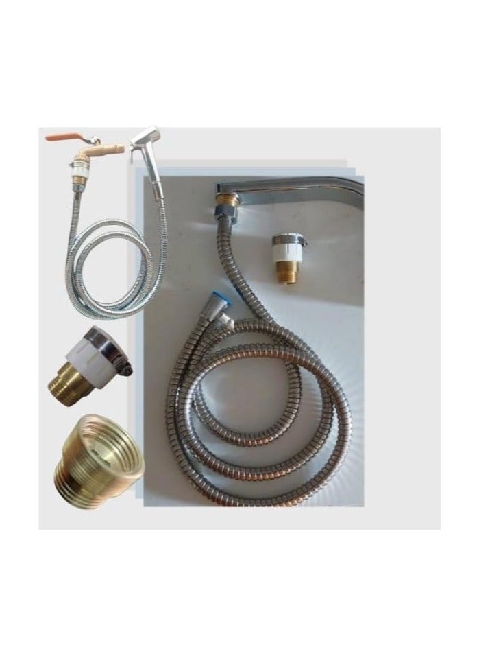 Shams An outdoor bathroom bidet with a 2-meter hose that can withstand water pressure even when the water motor is running, code 200. - Image 2