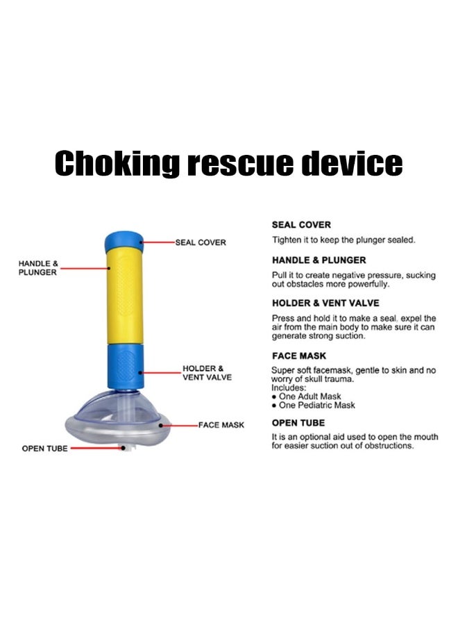 general Kids Adult Choking Rescue Device with 2 Masks Anti-Suffocation Device Portable Emergency Choking Device Home Kit First Aid Device - Image 5