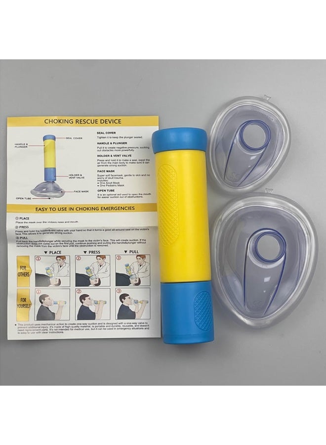 general Kids Adult Choking Rescue Device with 2 Masks Anti-Suffocation Device Portable Emergency Choking Device Home Kit First Aid Device - Image 2