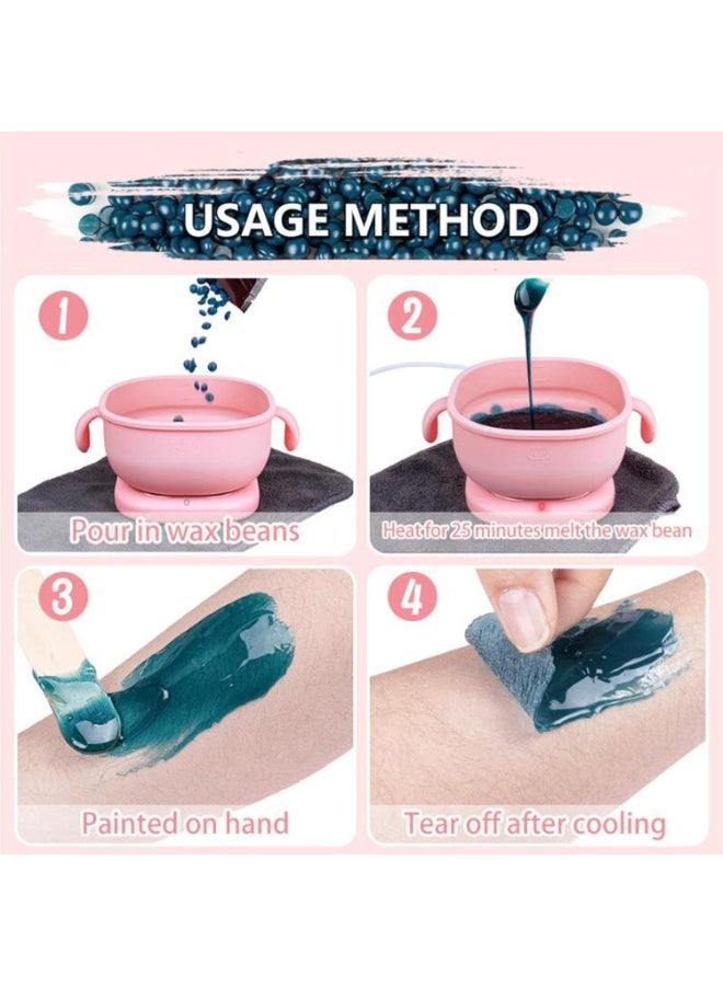 Kimaya Silicone Wax Heater, Portable and Easy-to-Use Electric Waxing Heater Machine Electric Hot Wax Warmer Machine  Wax Heater for Waxing for Women, Non-Stick Wax Warmer, Rose Pompadour - Image 5