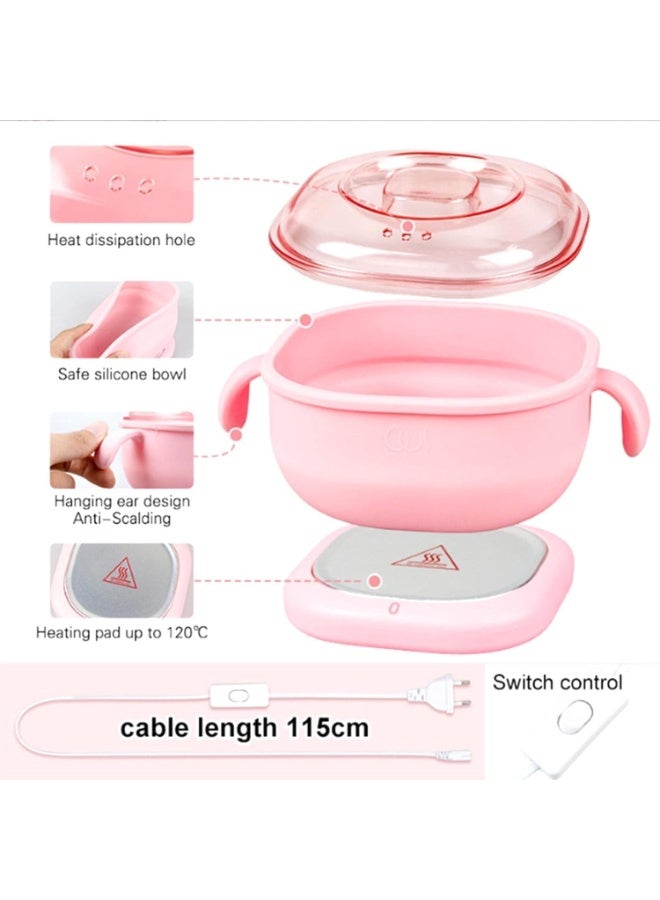 Kimaya Silicone Wax Heater, Portable and Easy-to-Use Electric Waxing Heater Machine Electric Hot Wax Warmer Machine  Wax Heater for Waxing for Women, Non-Stick Wax Warmer, Rose Pompadour - Image 2