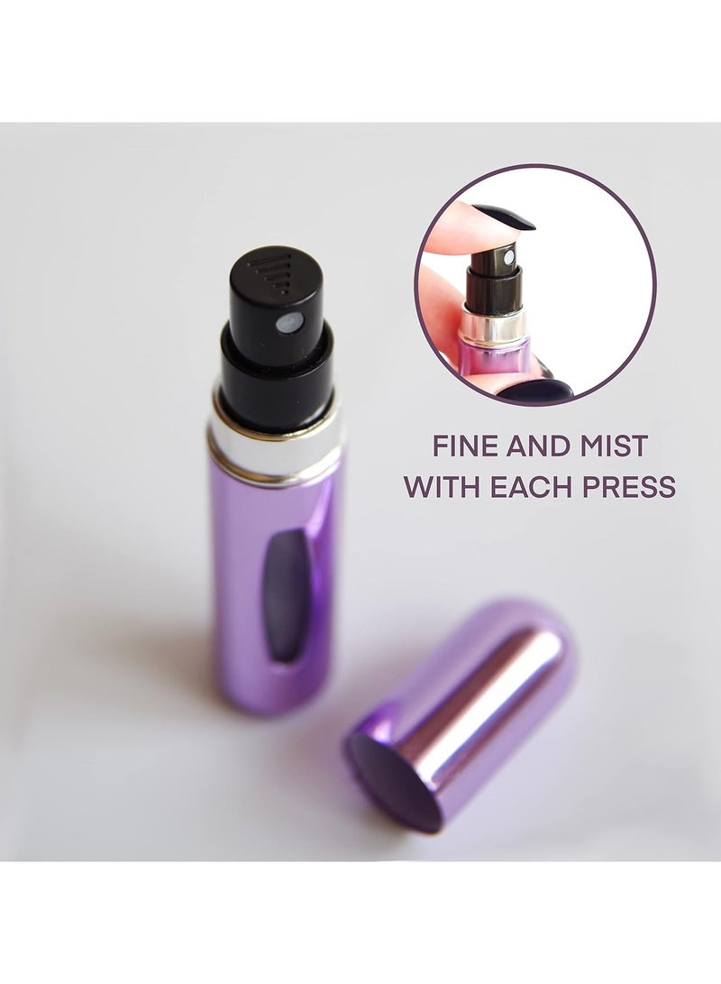 SHAYDX 4PCS Mini Refillable Perfume Atomizer Spray Bottles – 5ml Travel Size, Multicolor, Portable Scent Pump Case  - Image 4