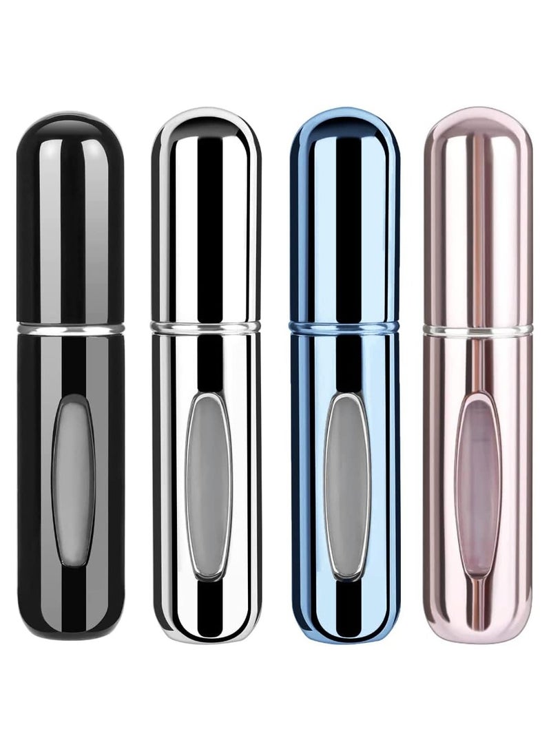 SHAYDX 4PCS Mini Refillable Perfume Atomizer Spray Bottles – 5ml Travel Size, Multicolor, Portable Scent Pump Case  - Image 1