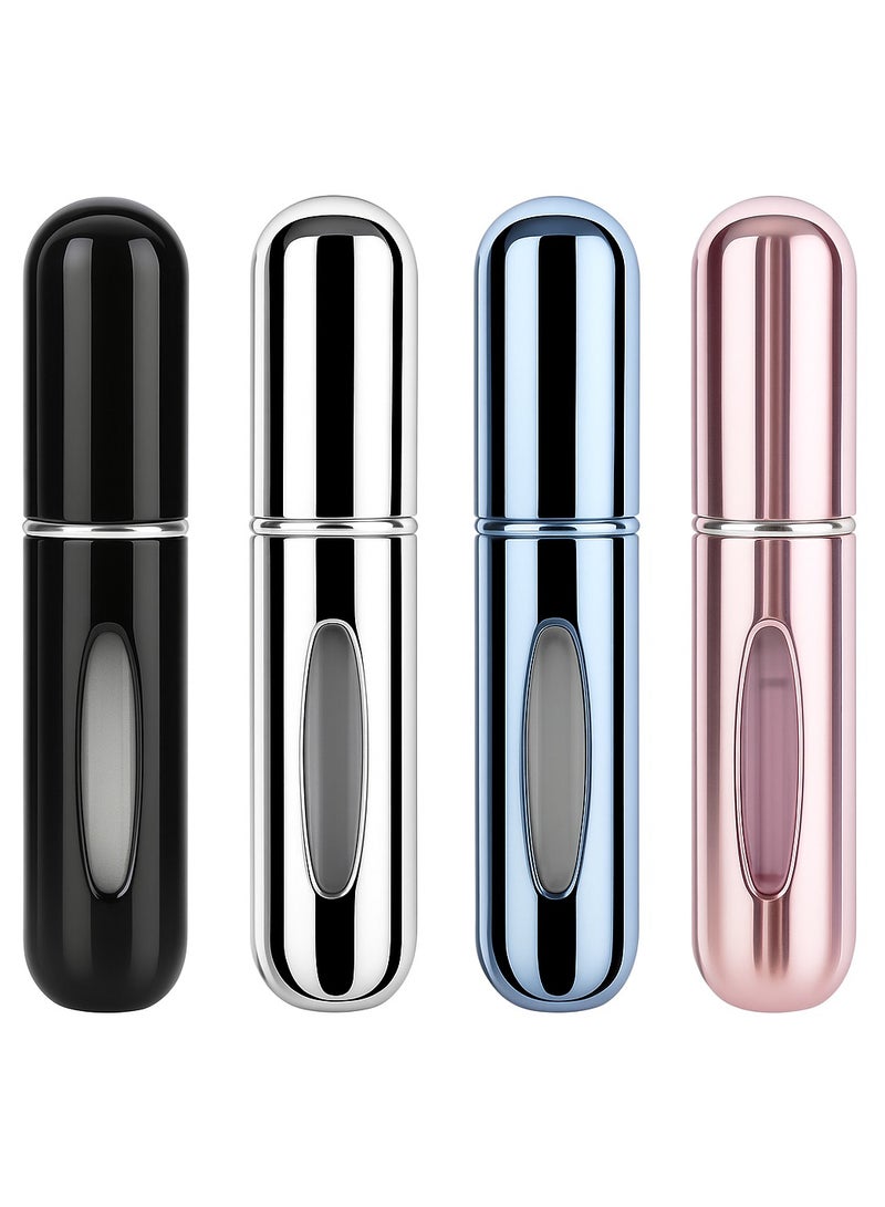 شايدكس 4PCS Mini Refillable Perfume Atomizer Spray Bottles – 5ml Leak-Proof Travel Size (Multicolor) - Image 1