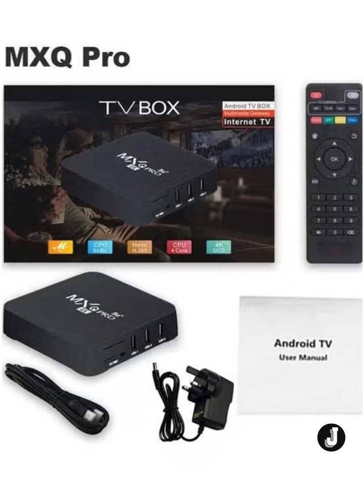 JAJEEK صندوق تلفاز أندرويد MXQPro 11.1 – بث عالي الأداء باللون الأسود - Image 1