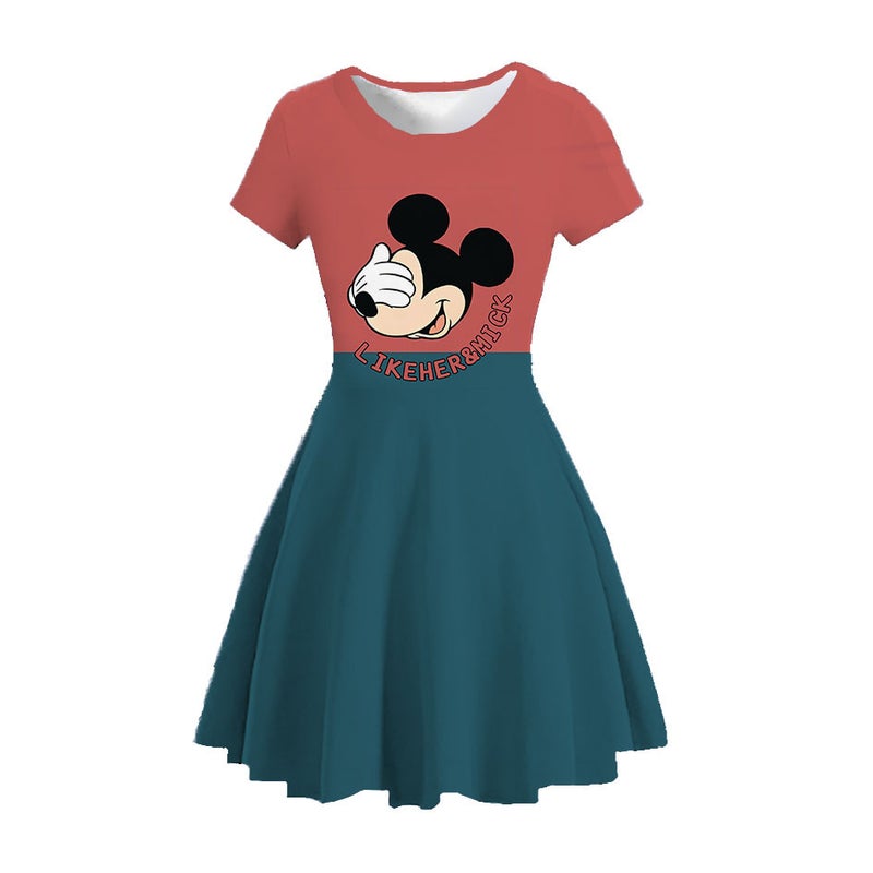 Mickey Skirt Girls' Dress Summer Short Sleeve 2023 New Style Baby Girls' Western Style Children'S Short Princess Dress - Image 5