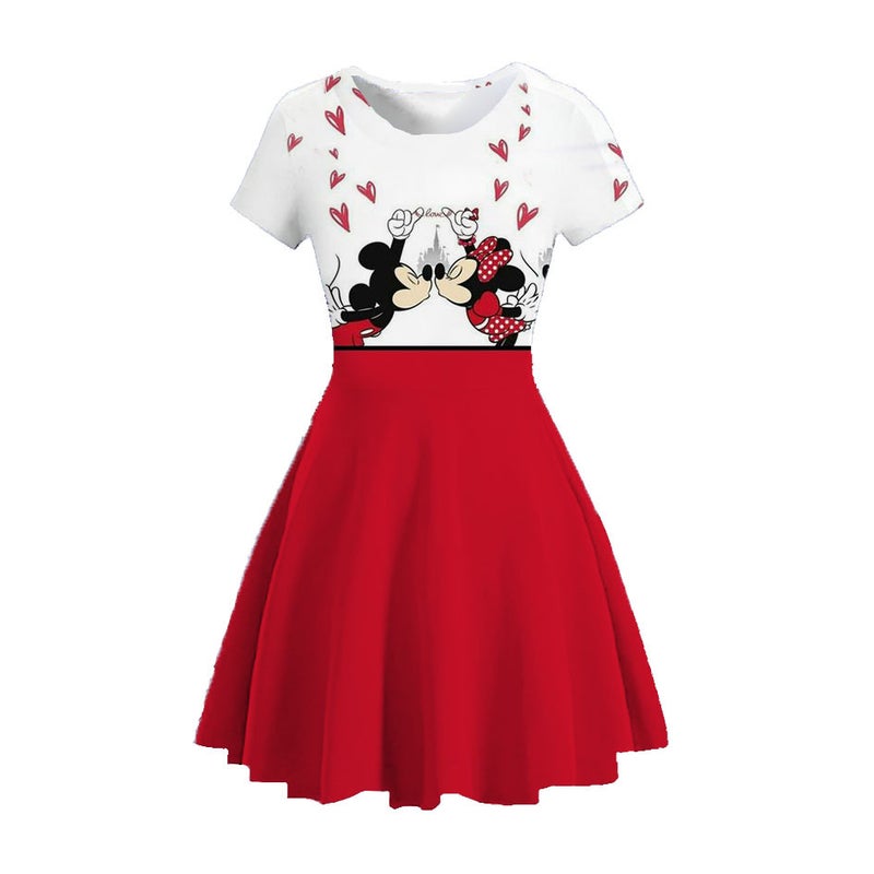 Mickey Skirt Girls' Dress Summer Short Sleeve 2023 New Style Baby Girls' Western Style Children'S Short Princess Dress - Image 2