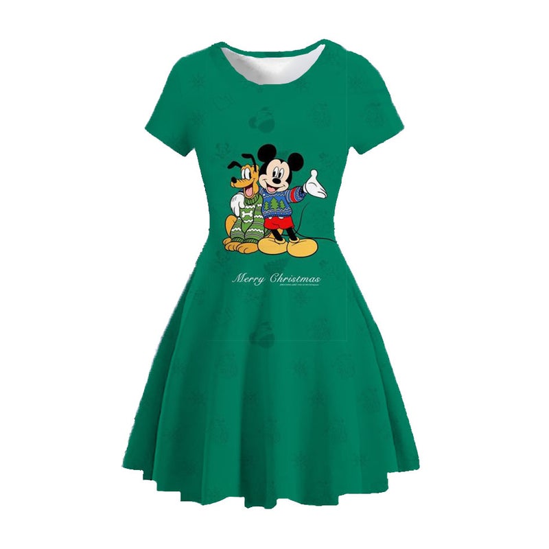 Mickey Skirt Girls' Dress Summer Short Sleeve 2023 New Style Baby Girls' Western Style Children'S Short Princess Dress - Image 1