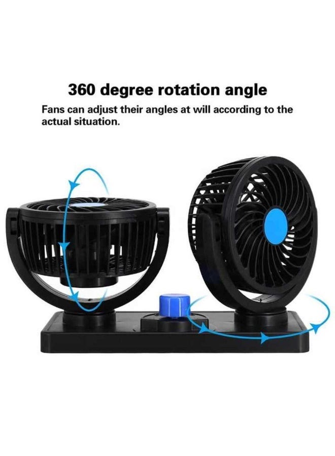 Dual Head Car Dashboard Fan – Adjustable Rotation Portable Cooling for Vehicles - Image 3