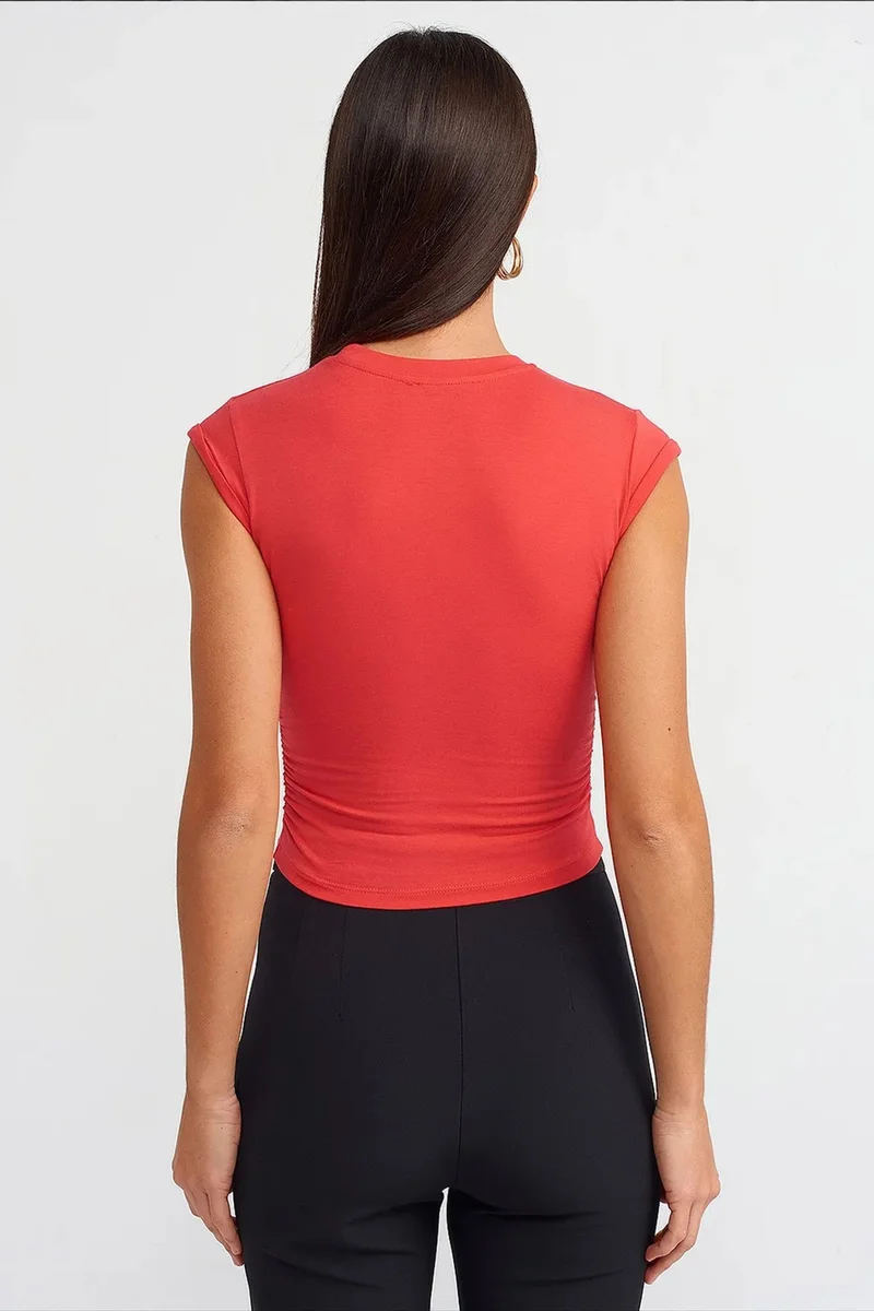 Dilvin Bright Orange DILVIN Women's Sleeveless Crop T-shirt for Women | Best Price UAE