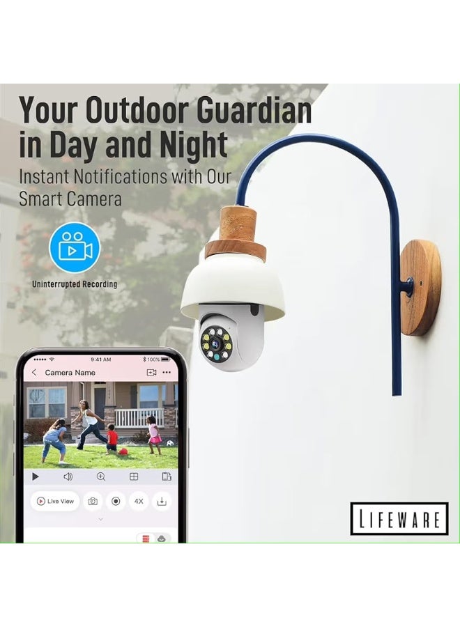 Camera Security camera with light bulb + free memory card for recording, 360-degree rotation, two-way audio, night vision and flashlight, easy to install, monitor your property from anywhere in the world via your phone - Image 2