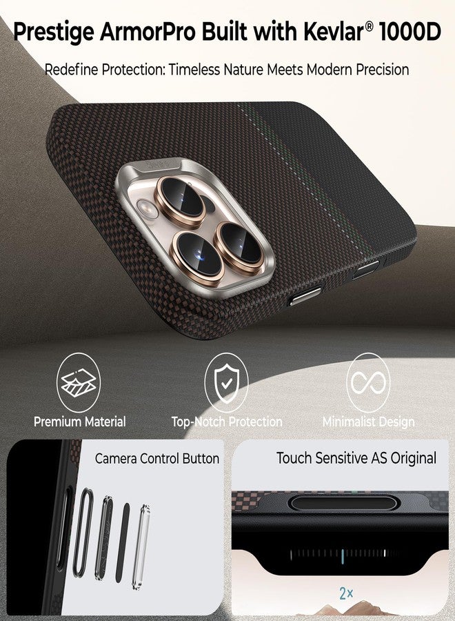 بينكس جراب BENKS Prestige ArmorPro لهاتف iPhone 16 Pro مع زر التحكم في الكاميرا، [متوافق مع Magsafe] جراب واقٍ كامل الجسم مصنوع من ألياف Dupont Kevlar 1000D Aramid - Image 2